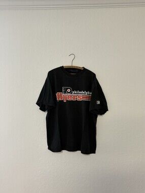Vintage Philadelphia Flyers 1990s T Shirt Logo Athletic XL Black Vtg 90s NHL